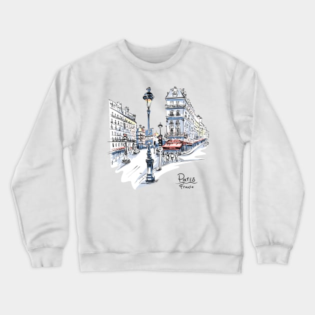 Cozy Paris Street France Crewneck Sweatshirt by naeshaassociates@gmail.com